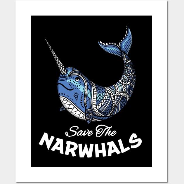 Save The Narwhals Wall Art by underheaven